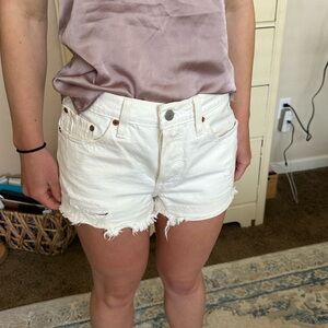 Levi’s 501 white shorts